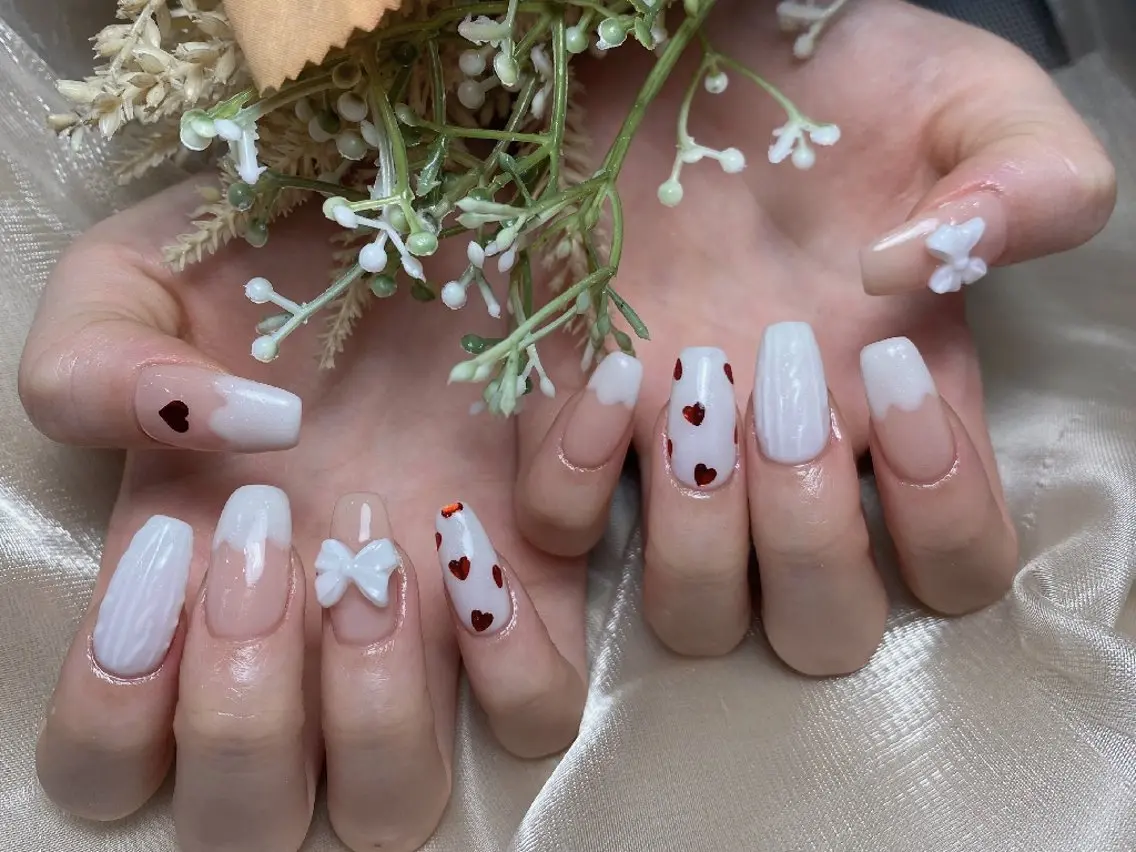 ネイル 長さ出し 持ち込み ハンドネイル UM Nail Salonのネイルデザイン