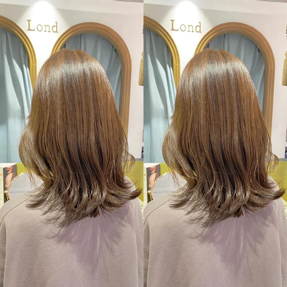 ミディアム カット ヘアカラー トリートメント レイヤーカット /透明感カラー西田のヘアスタイル