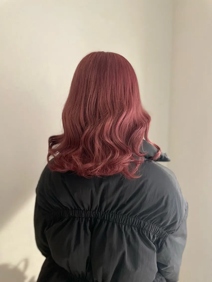カラー ブリーチ ブラウンカラー ピンクカラー ヘアカラー トリートメント 森木 遥香のヘアスタイル