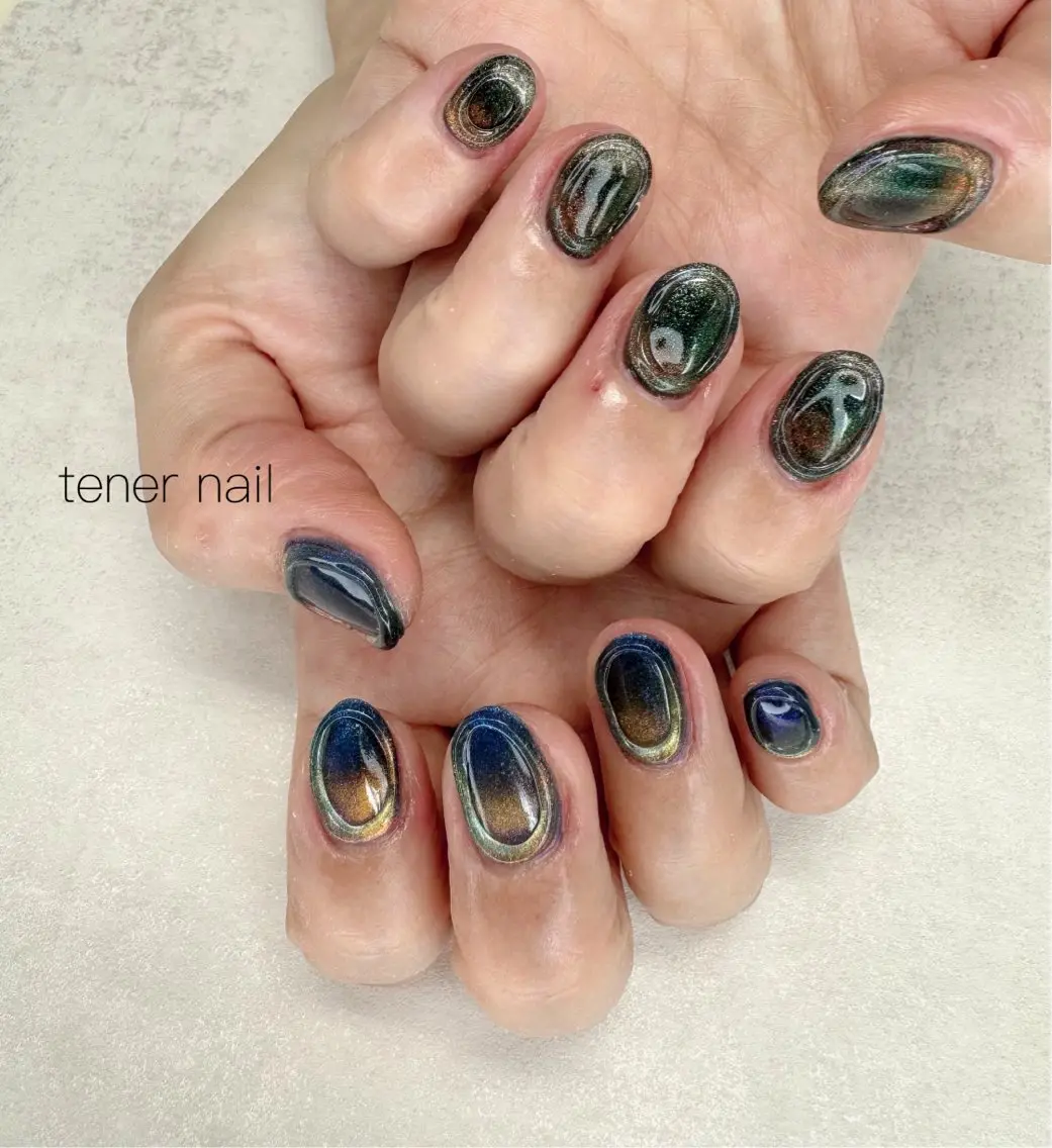 ネイル マグネットネイル ぷっくりネイル ハンドネイル テネルネイル tener nailのネイルデザイン