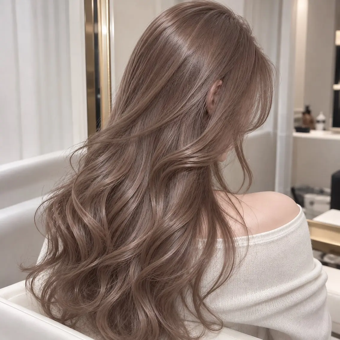 ロング 髪質改善 韓国風ヘア ヘアカラー 束感まつ毛/透明感 Yuuka🤍🫧のマツエク・マツパデザイン