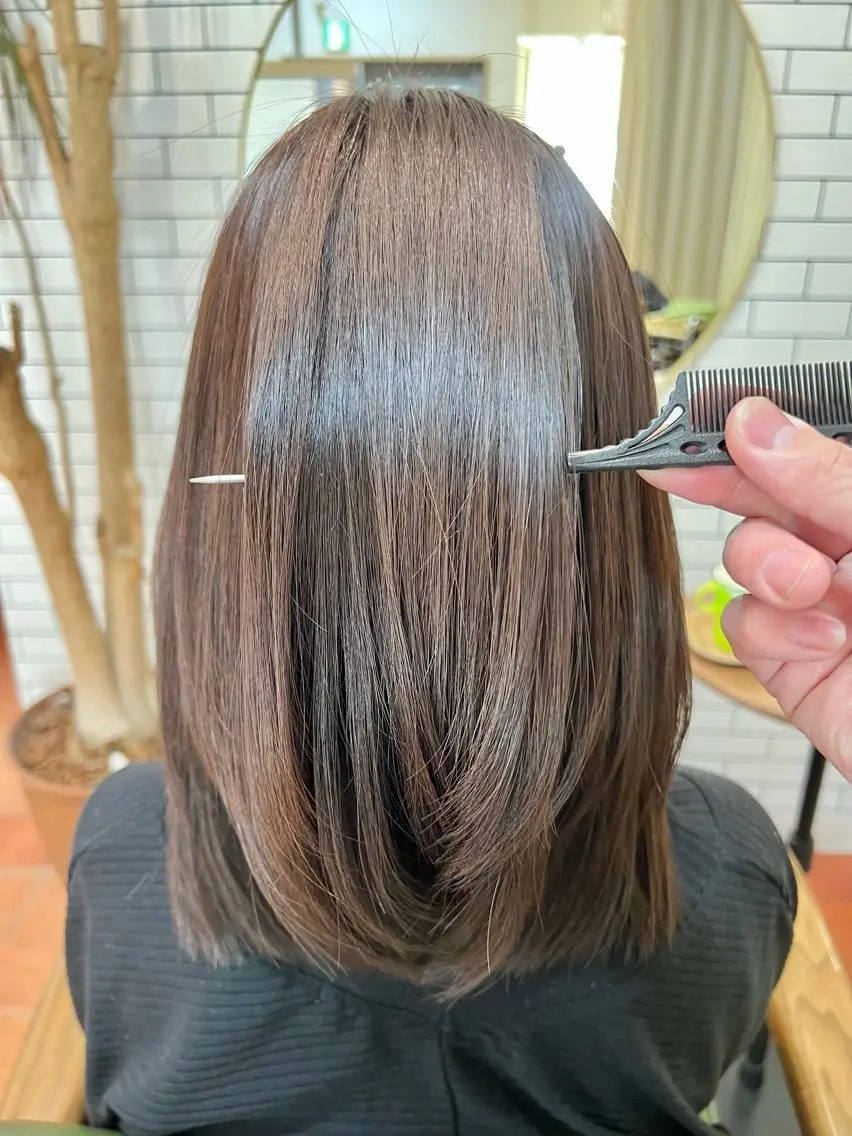 ミディアム カラー カット ヘアカラー トリートメント 石井 佑樹のヘアスタイル
