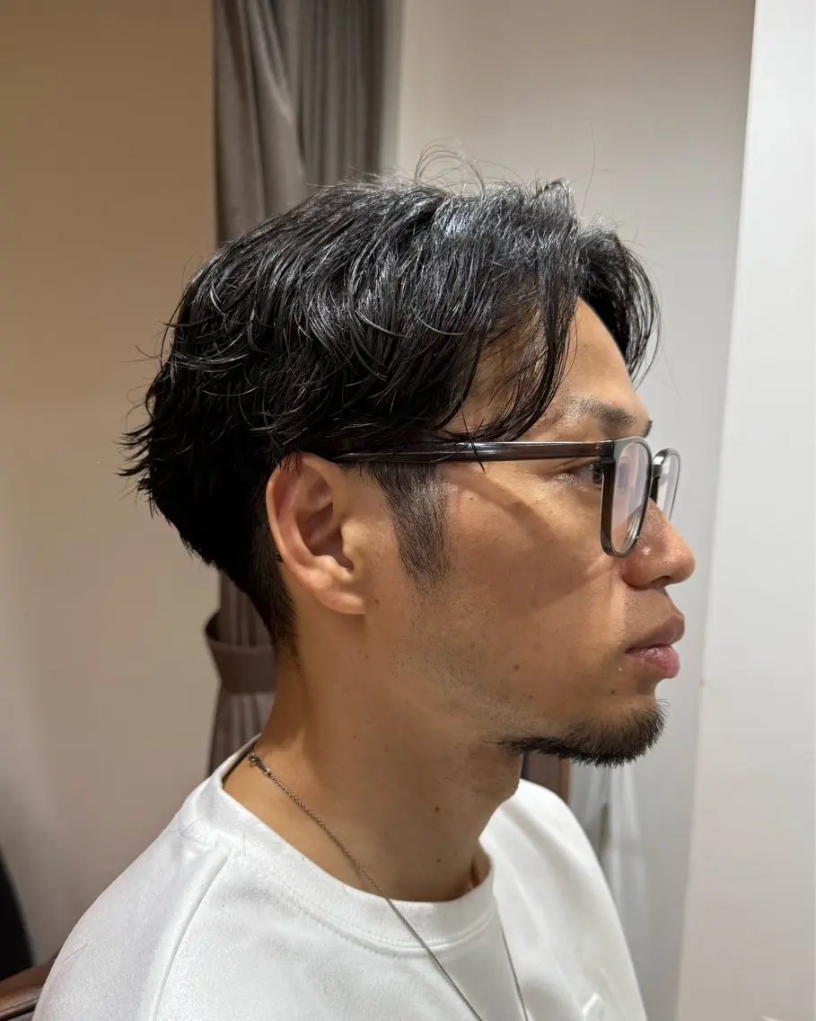 パーマ メンズ カット パーマ モモ モデル様募集のヘアスタイル