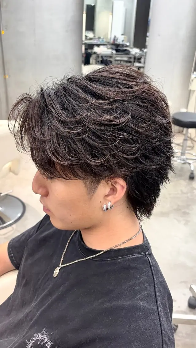 メンズ カット パーマ 黒田 琉偉のヘアスタイル