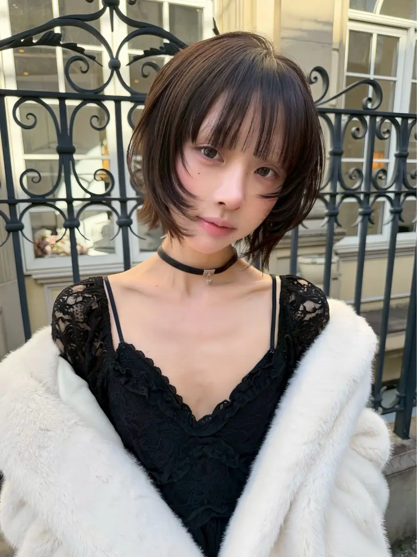 ショート カット ヘアカラー トリートメント ‎🤍髪質改善‎🤍 レイヤーカット‎🤍のヘアスタイル