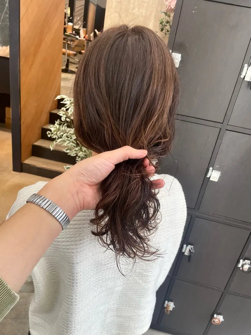 ミディアム カット パーマ テラダ ユウシン西金沢のヘアスタイル