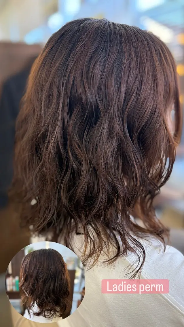ミディアム ミディアムパーマ ボブ パーマ ⭐︎ SAYAKAのヘアスタイル