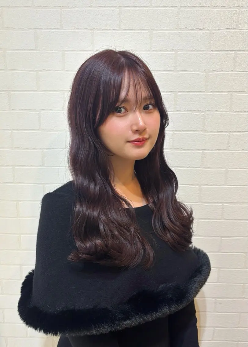 ロング カラー カット 韓国風⭐️くびれヘア 🍀高津かえでのヘアスタイル