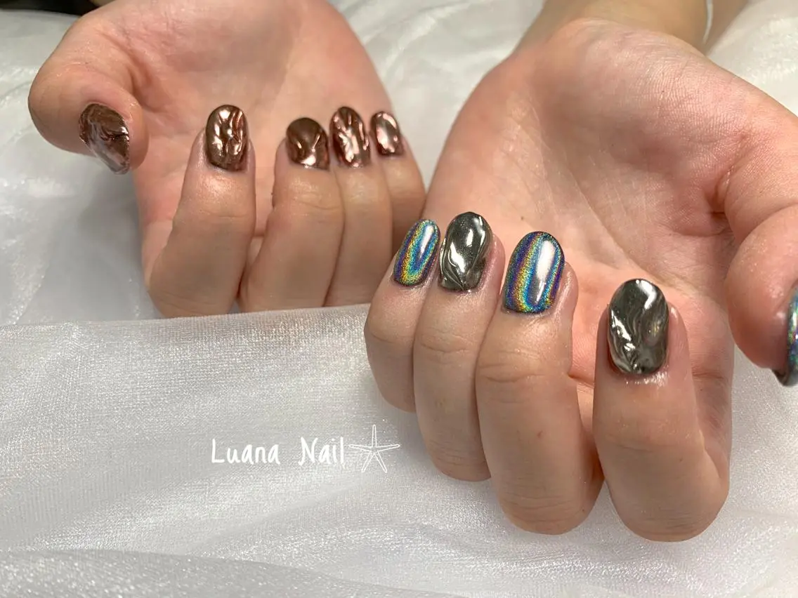 ネイル ミラーネイル ハンドネイル BeauJu by Luana Nailのネイルデザイン
