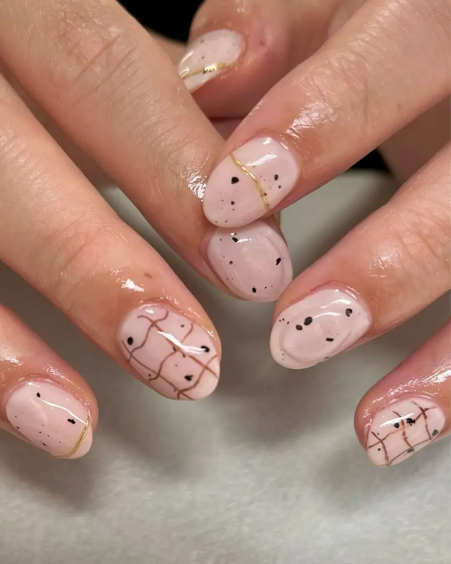 ネイル ハンドネイル tsumeya ゆるかわ手描きネイルのネイルデザイン