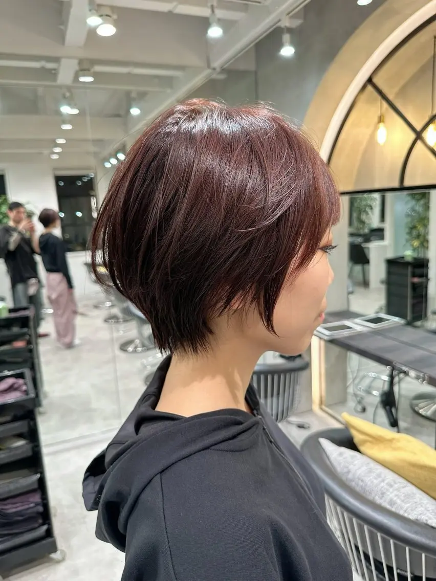ショート ショートヘア 小顔カット カット ヘアカラー トリートメント ヘッドスパ 縮毛矯正/レイヤー taiga🐯のヘアスタイル