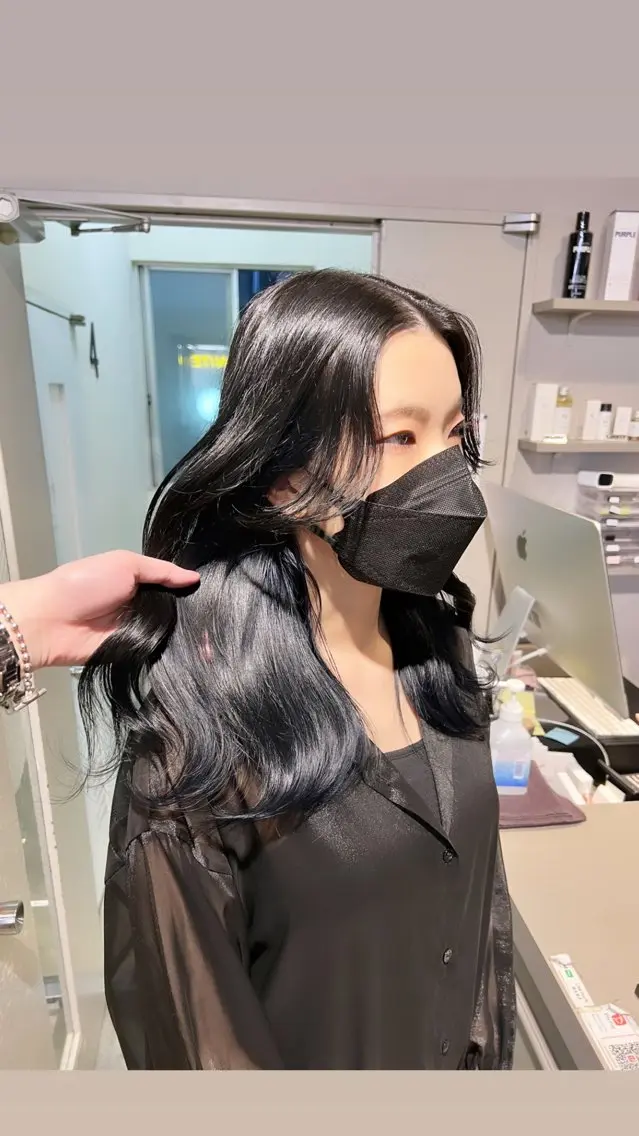 セミロング カラー パーマ ヘアアレンジ メンズ 上品＆韓国風 🥀海心🥀のヘアスタイル