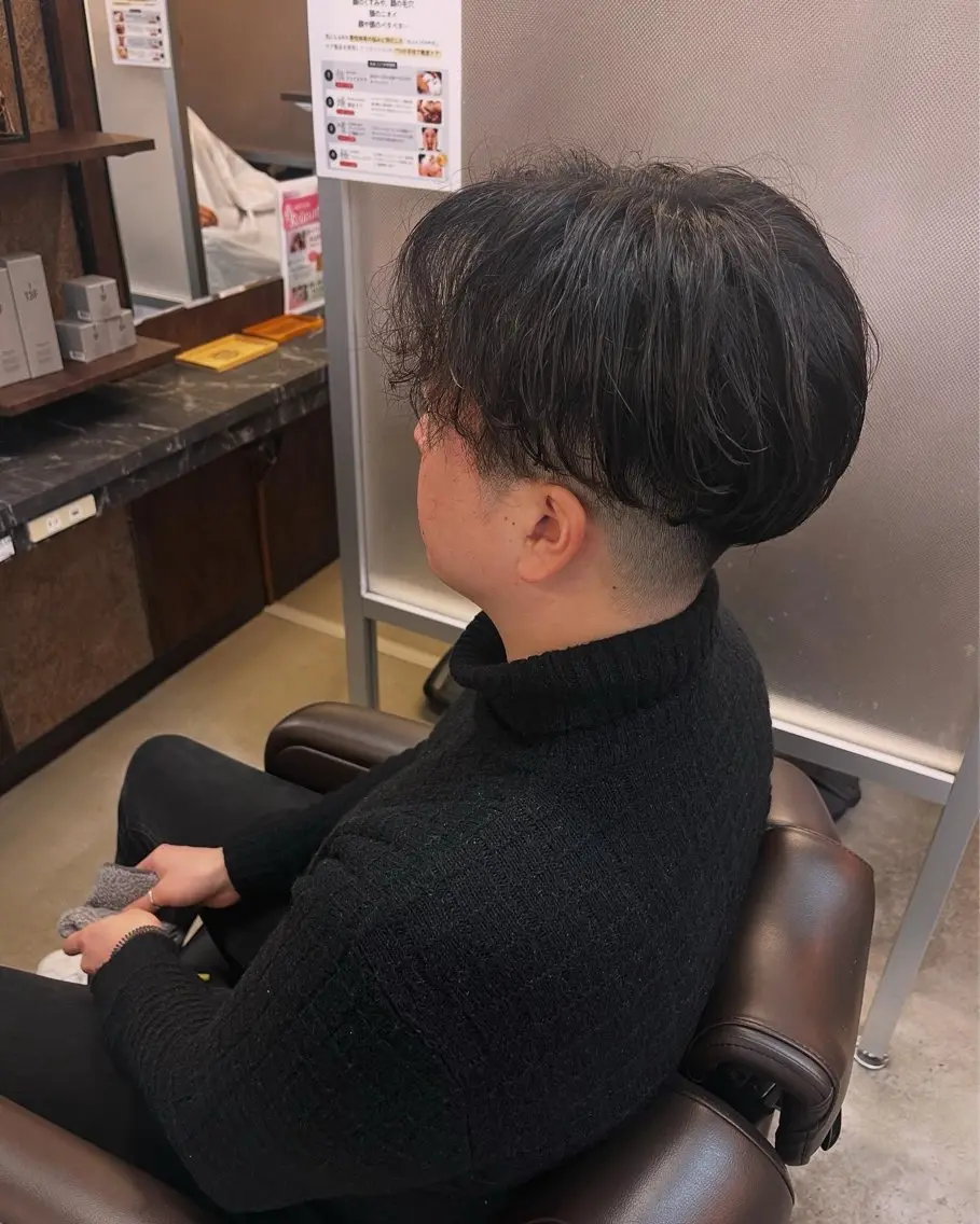 ミディアム パーマ メンズ 清水 寧生のヘアスタイル