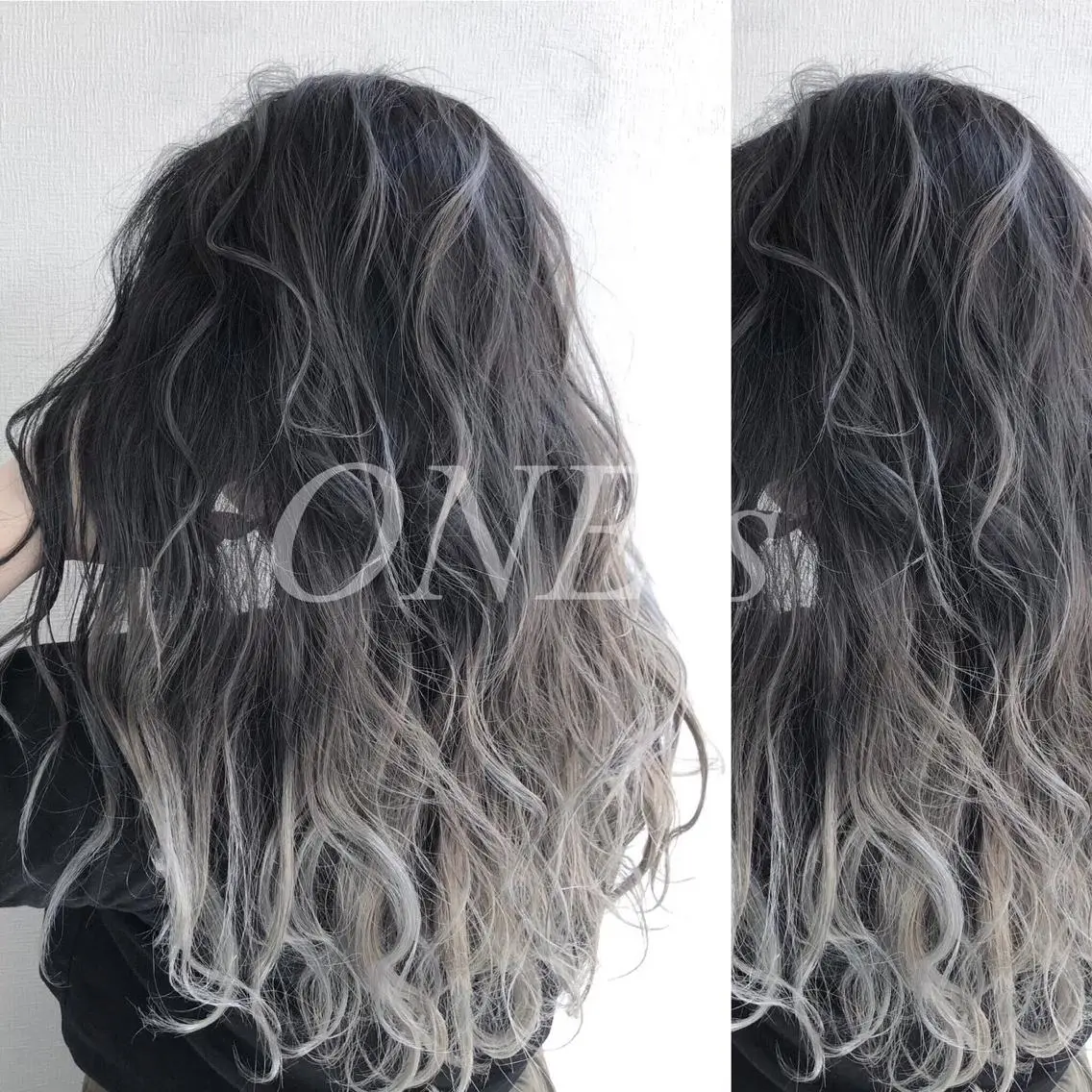 ロング カラー JuNブリーチに 縮毛矯正するプロのヘアスタイル