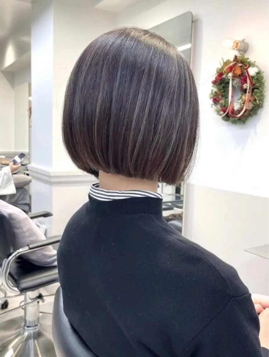 ミディアム ハイライト 🎀クロスパーマ/ ボブ🎀MOMONAのヘアスタイル