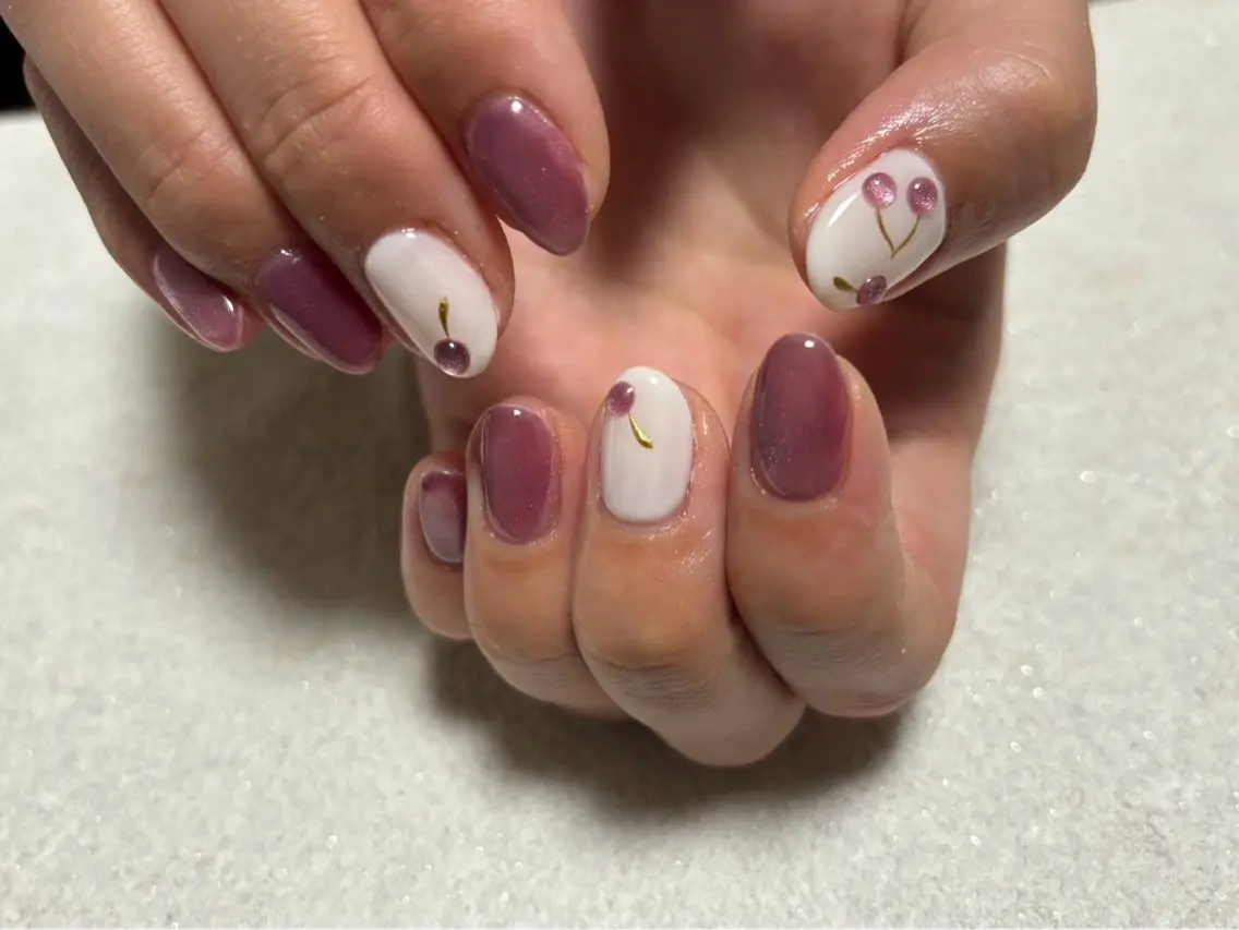 ネイル ジェルネイル マグネットネイル メンズネイル パラジェル 春ネイル kiki nail たまプラーザのネイルデザイン