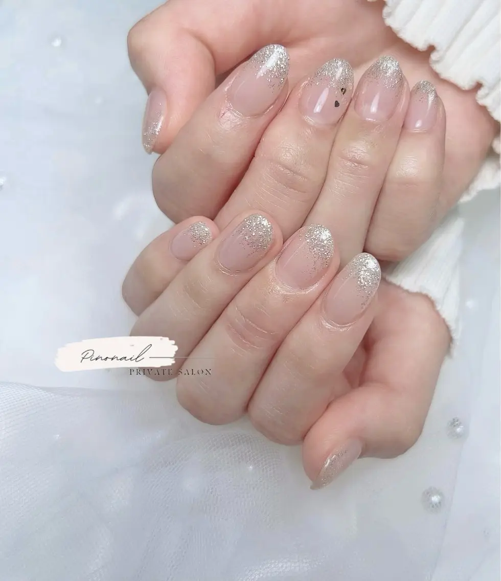 ネイル グラデーション ラメ(グリッター) ラメグラデーション ハンドネイル Pino Nailのネイルデザイン