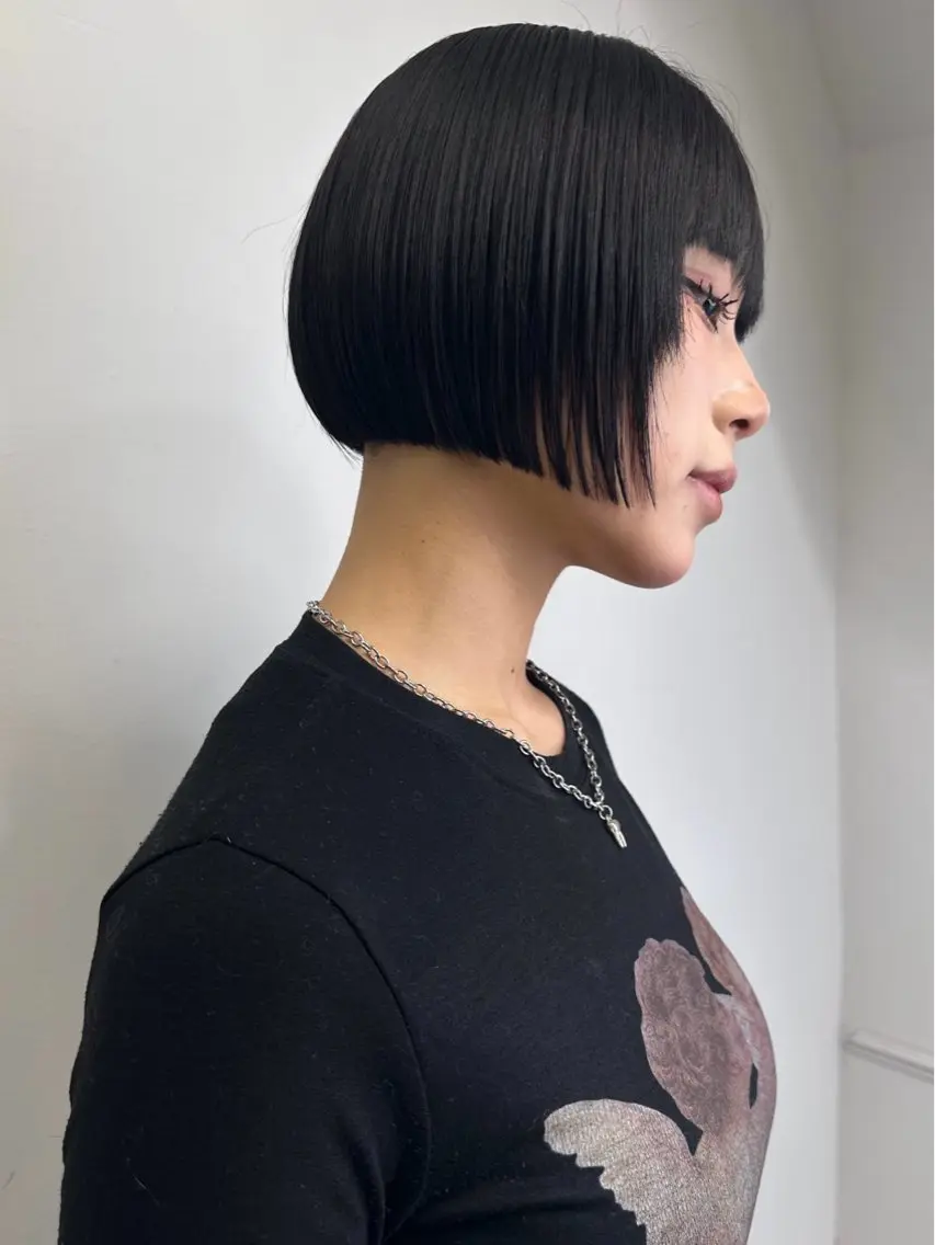 ショート カラー ボブ 似合わせカット カット トリートメント 縮毛矯正×ボブ職人 【圧倒的朝楽ボブ】のヘアスタイル
