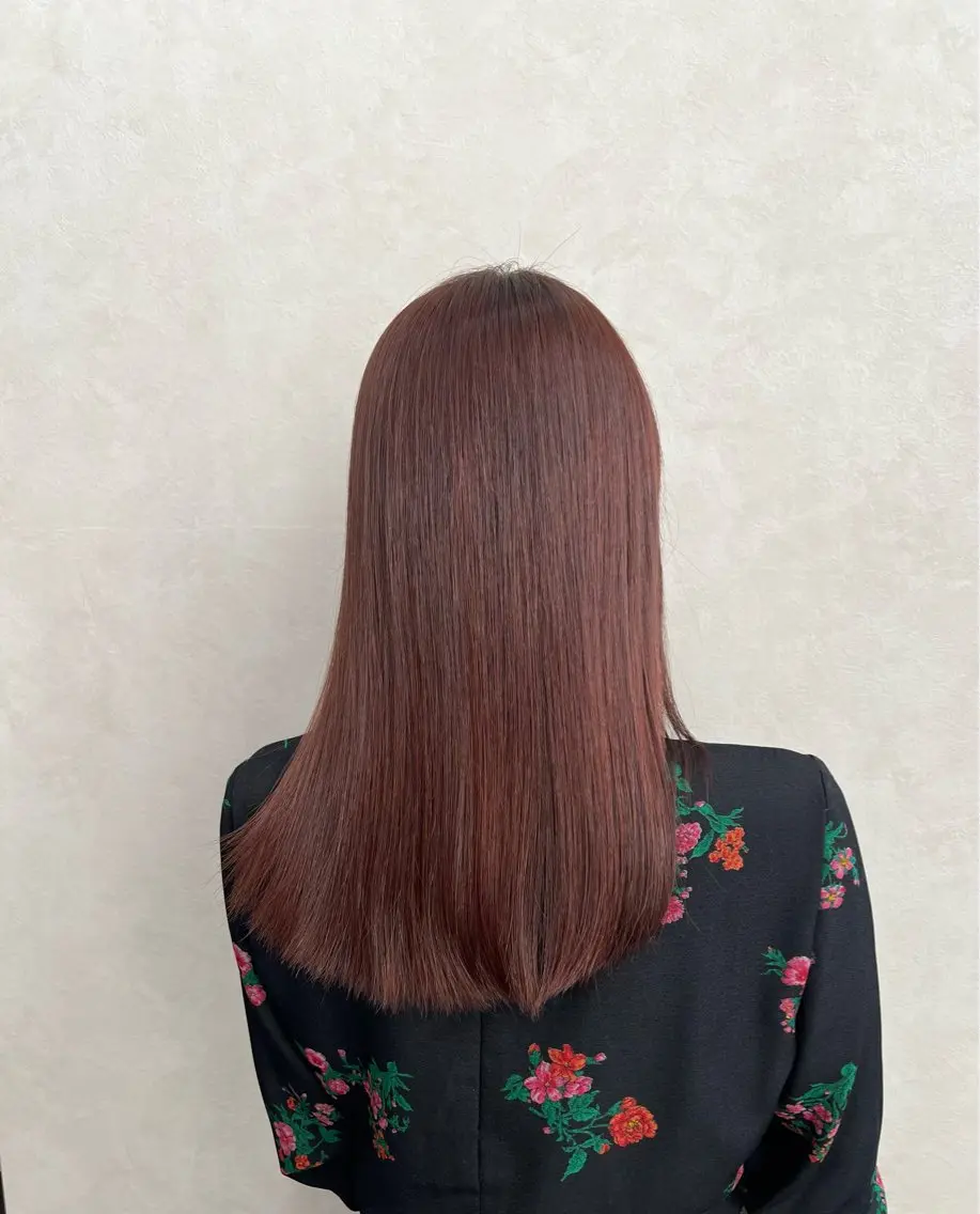 カラー レッドカラー カット ヘアカラー トリートメント 艶ボブ🤎ボブパーマ 透明感カラー\メンズのヘアスタイル