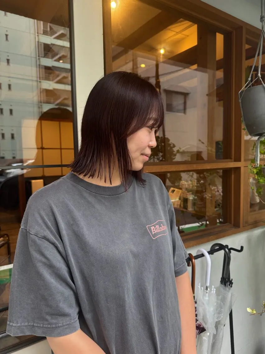 ショート カラー ブラウンカラー ピンクカラー ピンクブラウン カット ヘアカラー トリートメント ENIF 大島 芽生のヘアスタイル