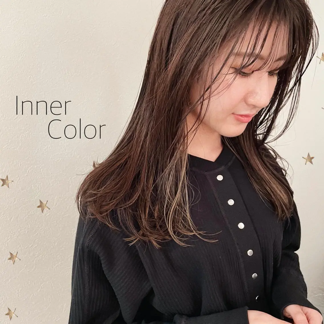 セミロング カラー カット ヘアカラー 市川 千夏のヘアスタイル