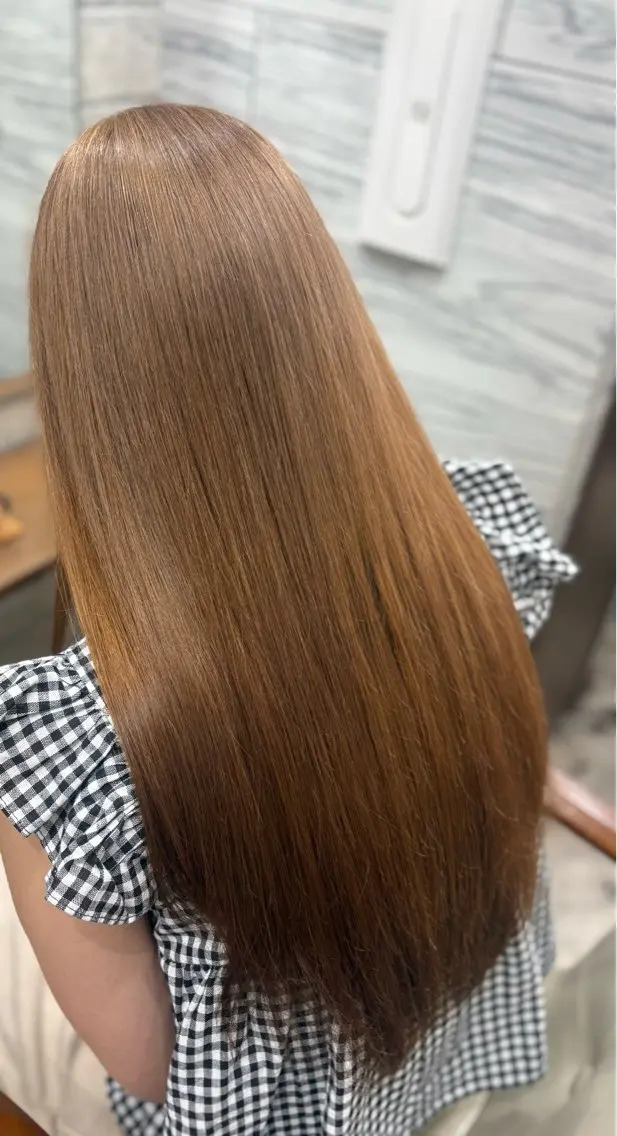ロング カラー ベージュカラー ブリーチ 透明感カラー オレンジ ヘアカラー 大阪梅田/ CHISAKI🎀のヘアスタイル