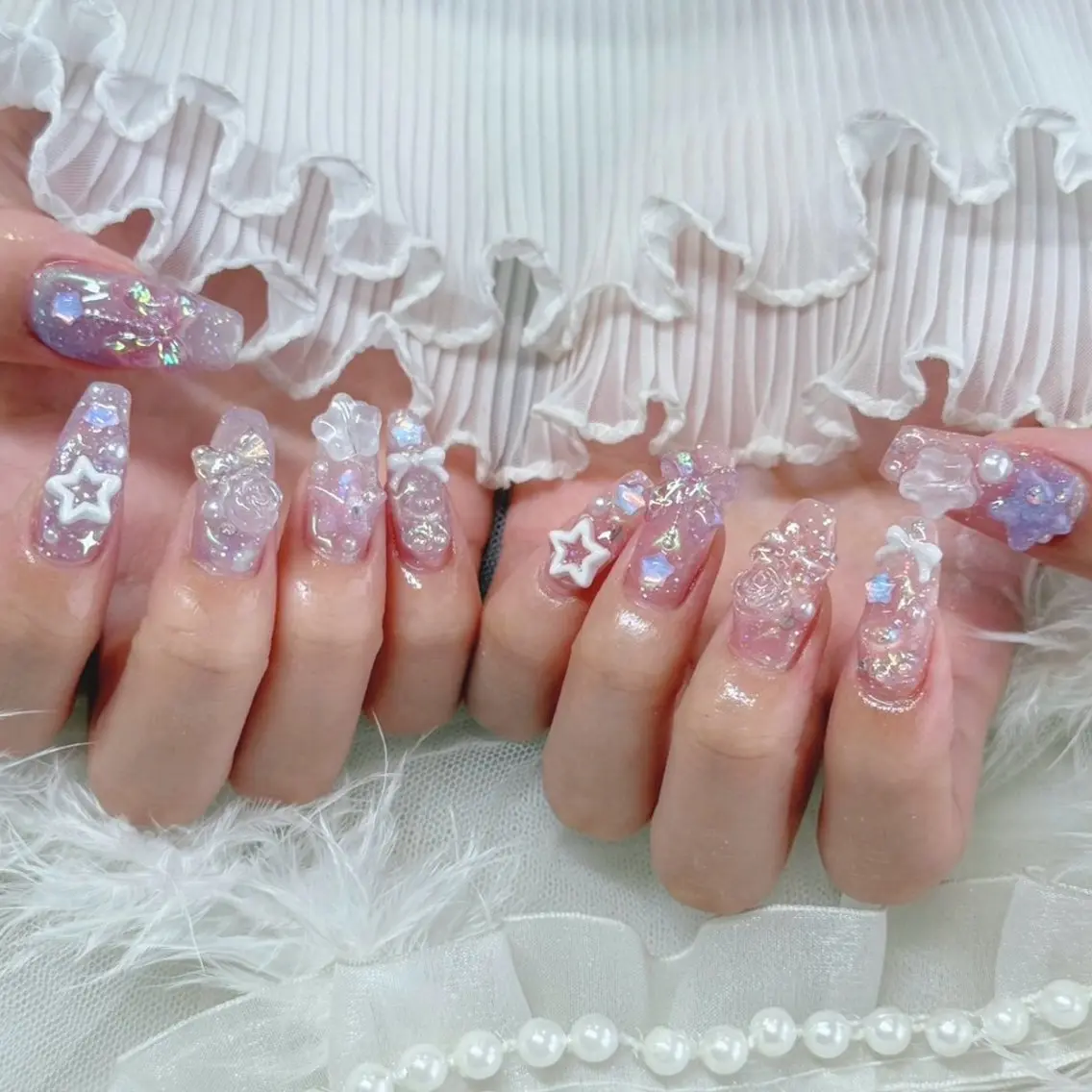 ネイル クリアネイル 韓国ネイル ワンホンネイル ハンドネイル Nail lieNのネイルデザイン