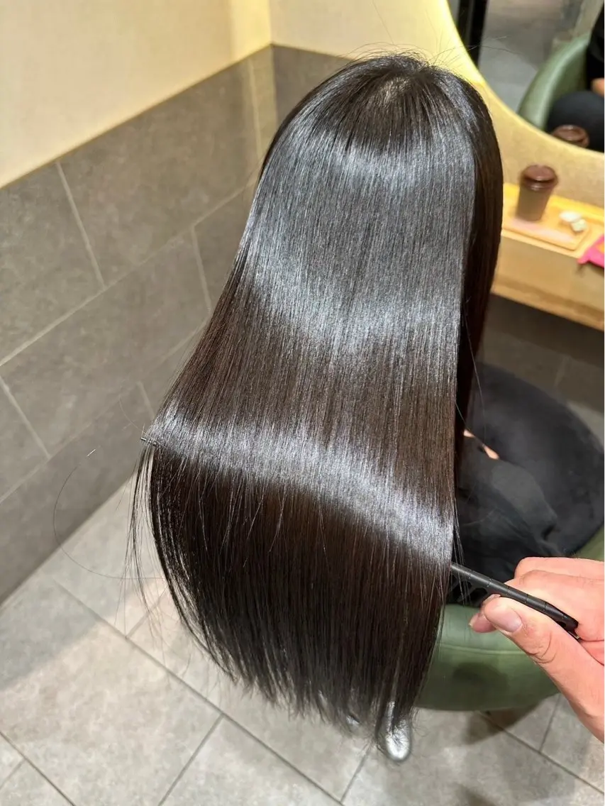 ロング カラー パーマ 【暖色カラー+色持ち 重視】💟まなみのヘアスタイル
