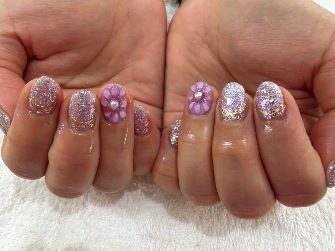ハンドジェルデザインネイル💅オフなしの写真