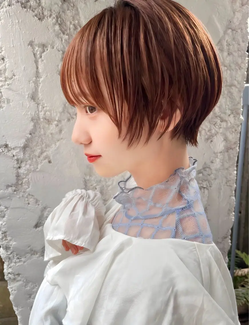 ショート カラー 丸みショート ショートヘア トリートメント レイヤーカット ハッシュレイヤー特化のヘアスタイル