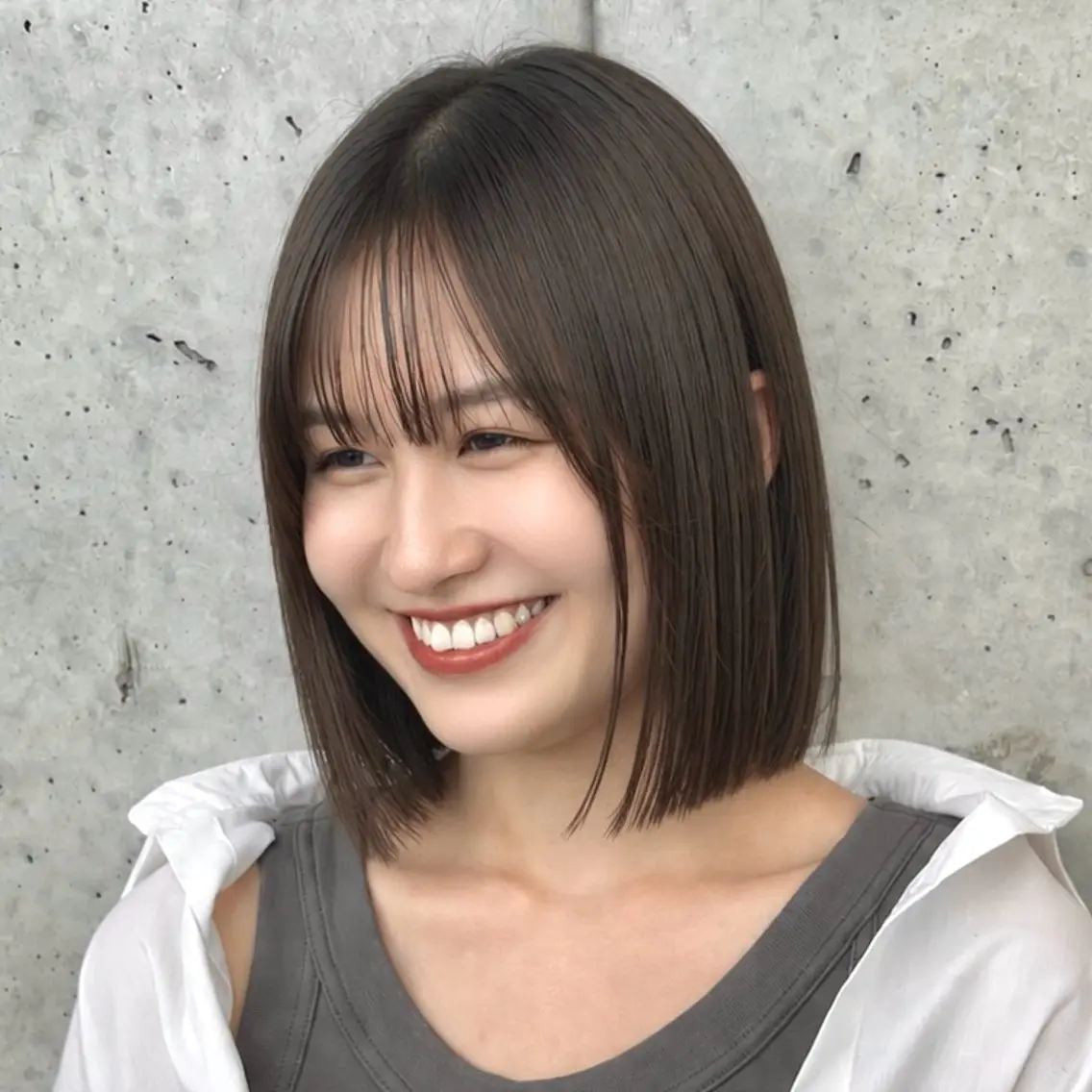ミディアム カラー 透明感カラー ボブ カット 縮毛矯正 トリートメント mei タッセルボブ 縮毛矯正🧚‍♂️のヘアスタイル