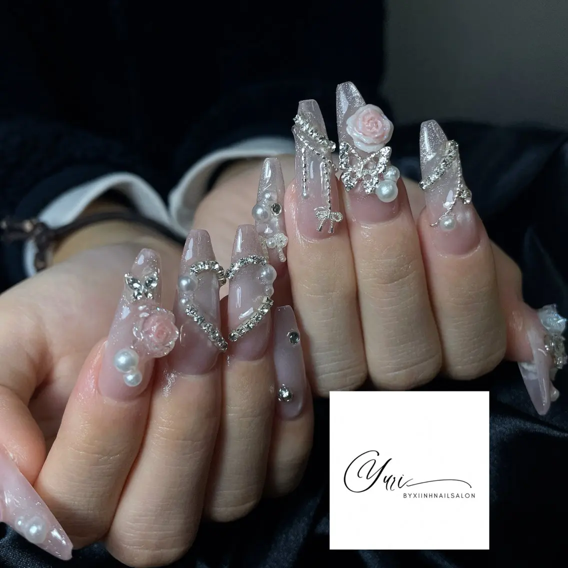 ネイル チークネイル 桜ネイル 長さ出し フットネイル ジェルネイル ハンドネイル YURI NAILのネイルデザイン