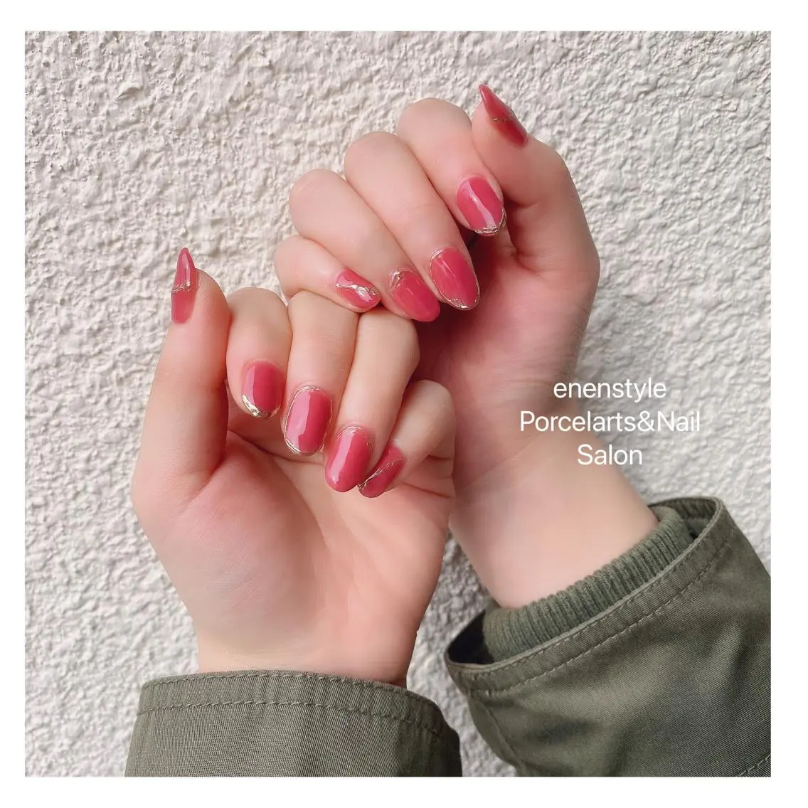 ミディアム ネイル ハンドネイル 🐾enen style 🐾のネイルデザイン