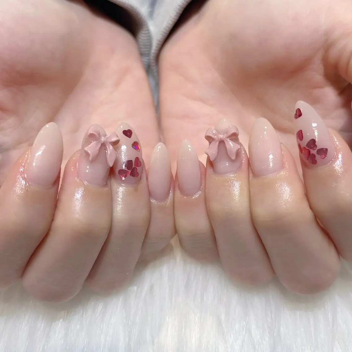 ネイル アートネイル ガーリー 韓国ネイル 持ち込み ワンホンネイル KOKONA 🎀のネイルデザイン