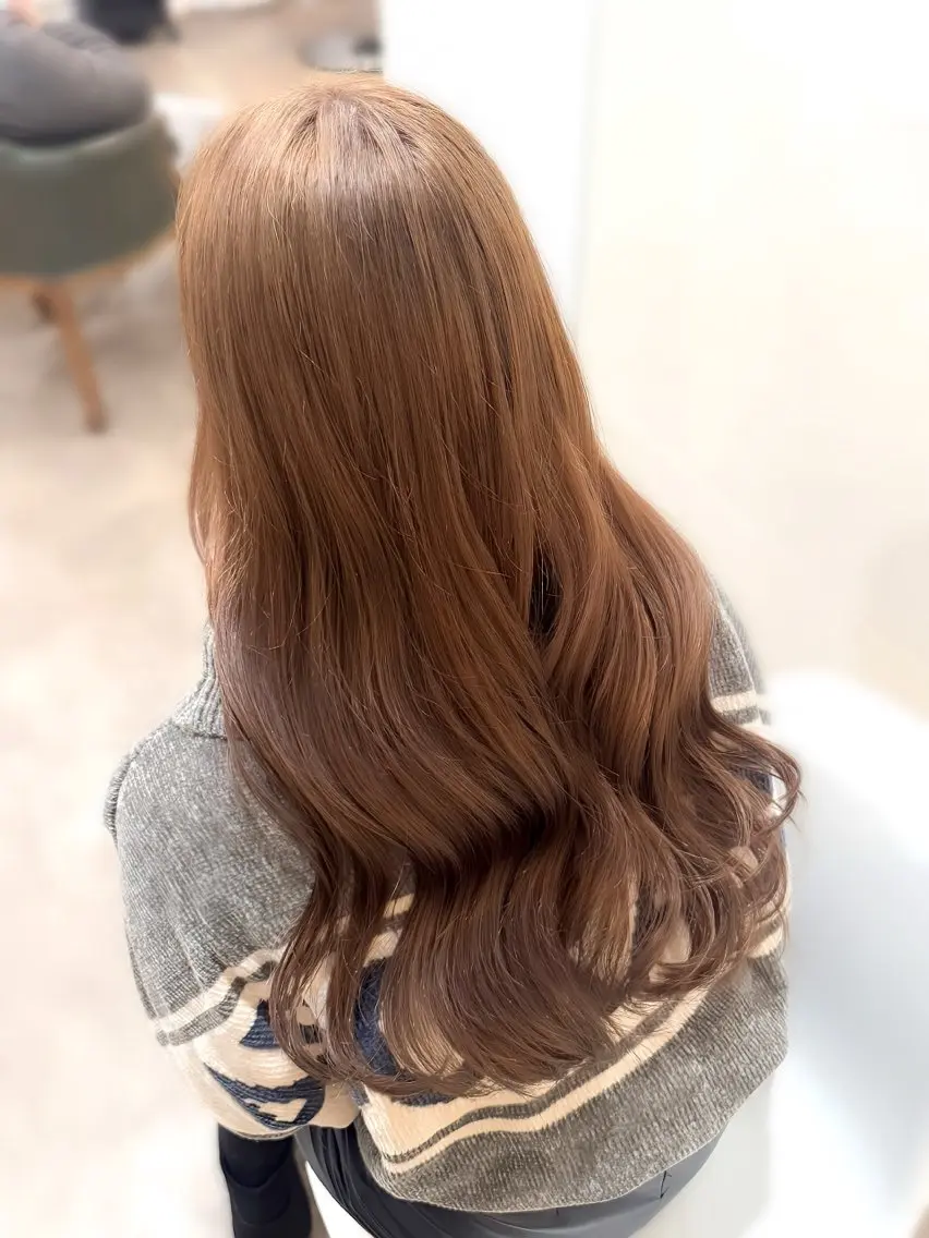 ロング カラー ベージュカラー ブリーチ ダブルカラー ブリーチなしカラー 1日空き◎艶髪 misatoのヘアスタイル
