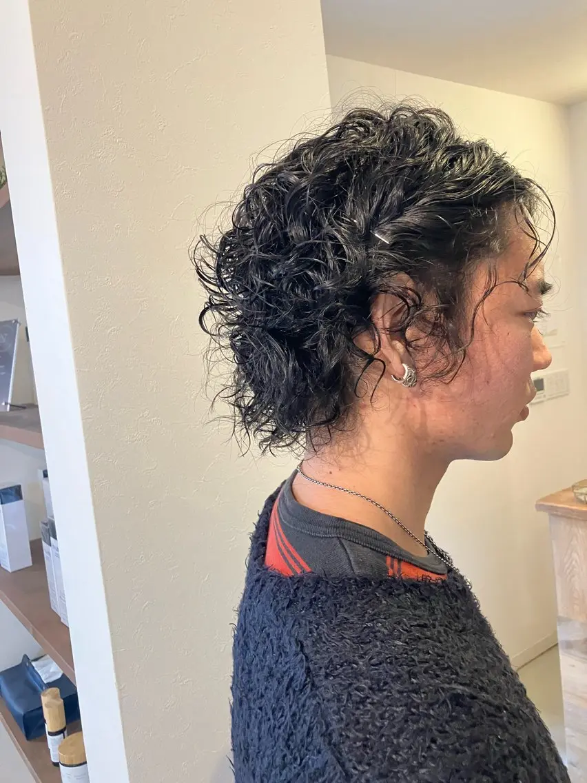 パーマ メンズ カット パーマ 清水 美香のヘアスタイル