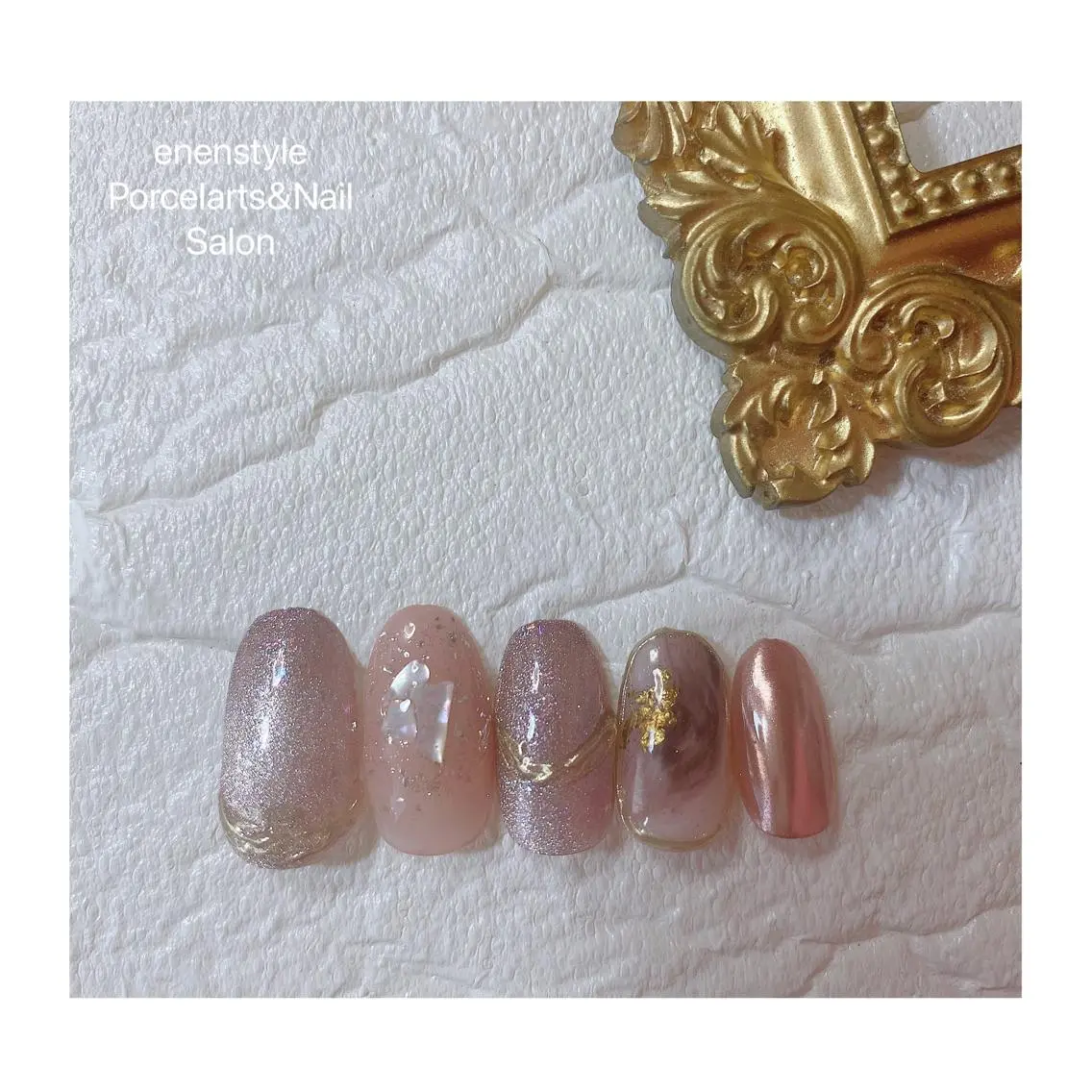 ミディアム ネイル ハンドネイル 🐾enen style 🐾のネイルデザイン