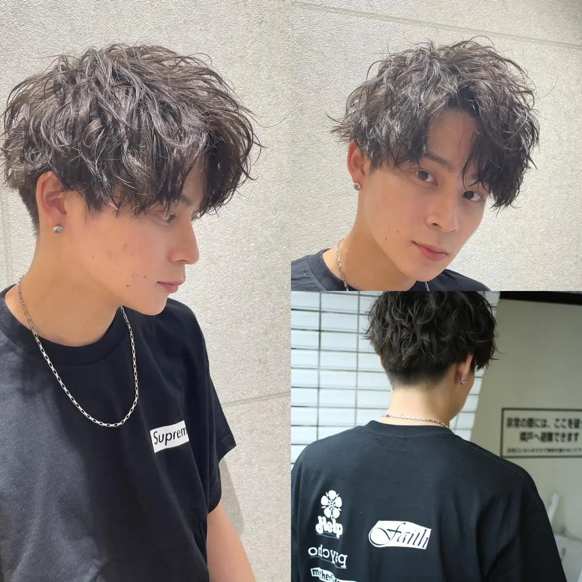 ショート パーマ メンズ マッシュ メンズパーマ 波巻きパーマ カット トリートメント ヘアセット 【メンズヘアの匠】 タニ　心斎橋　アメ村のヘアスタイル