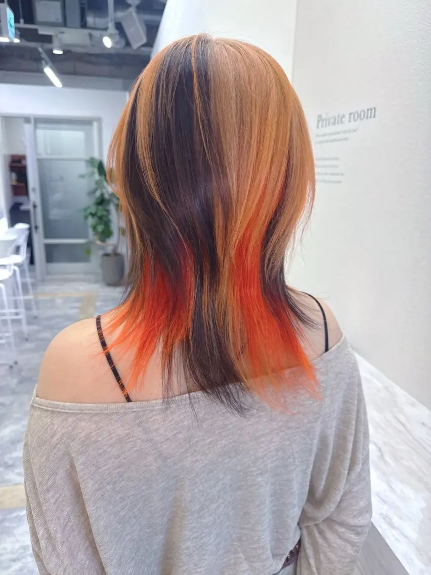 セミロング カラー ヘアアレンジ ヘアカラー Amelie yunのヘアスタイル