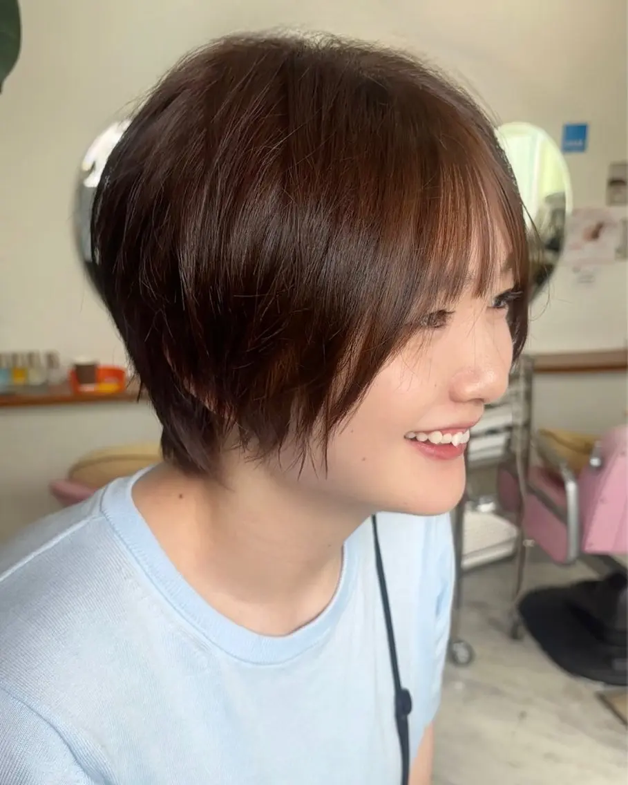 ショート 似合わせカット 小顔カット カット mickey Yuinaのヘアスタイル