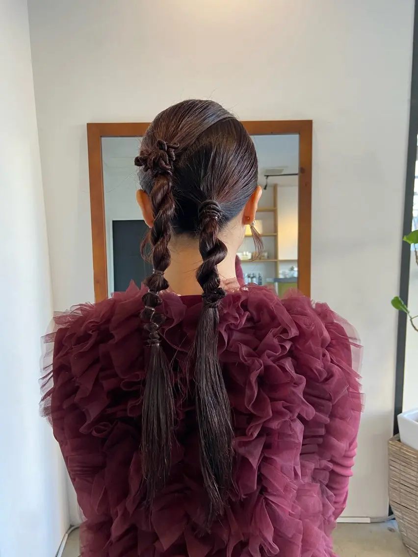 ヘアアレンジ まつ あみのヘアスタイル