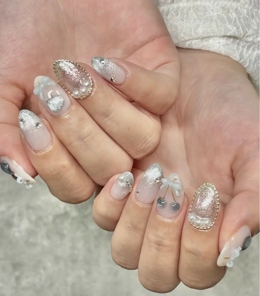 ネイル ガーリー 持ち込み 夏ネイル Natsumi 【protea】のネイルデザイン