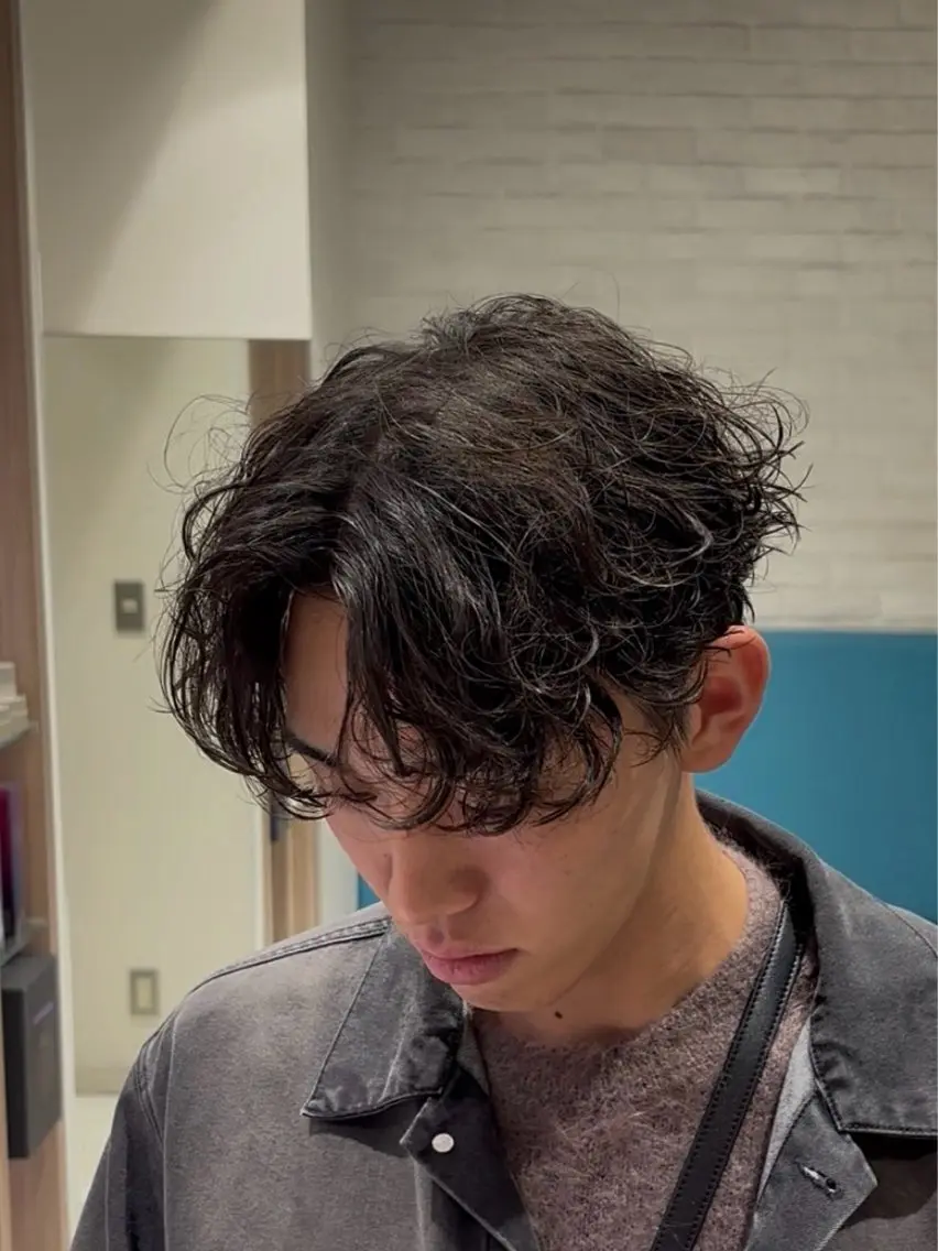 パーマ メンズ カット パーマ 🫧韓国レイヤー🫧 山本 侑平のヘアスタイル