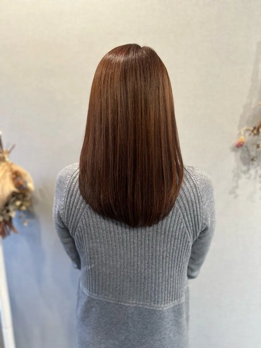 セミロング カラー カット ヘアカラー トリートメント K Harukaのヘアスタイル