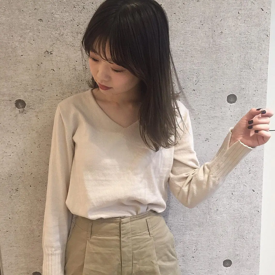 カラー オリーブベージュ きょうかのヘアスタイル