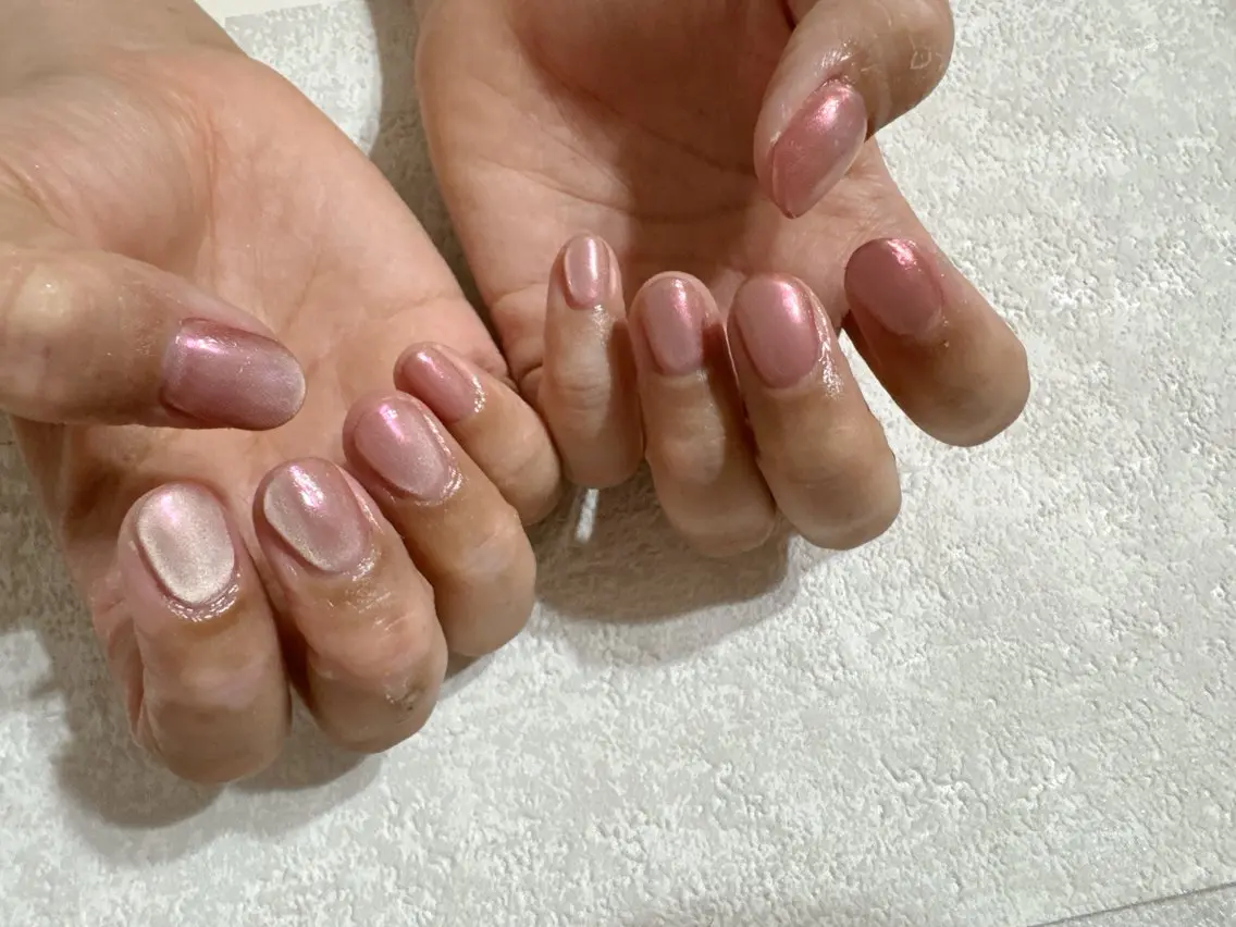 ネイル フットネイル ジェルネイル ミラーネイル パラジェル 春ネイル kikinail 溝の口のネイルデザイン