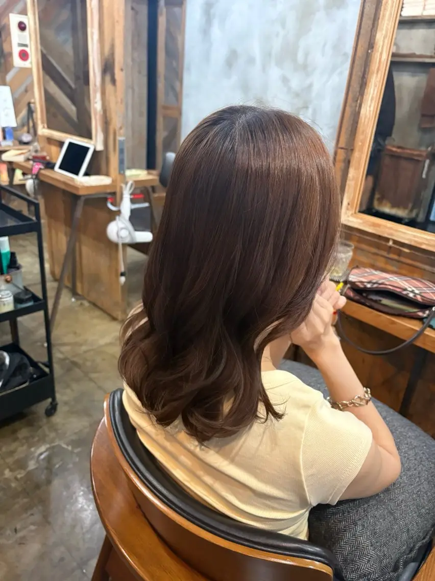 ミディアム カラー 透明感カラー トリートメント ヘアカラー トリートメント Hina🧵/恵比寿 中目黒/透明感カラーのヘアスタイル