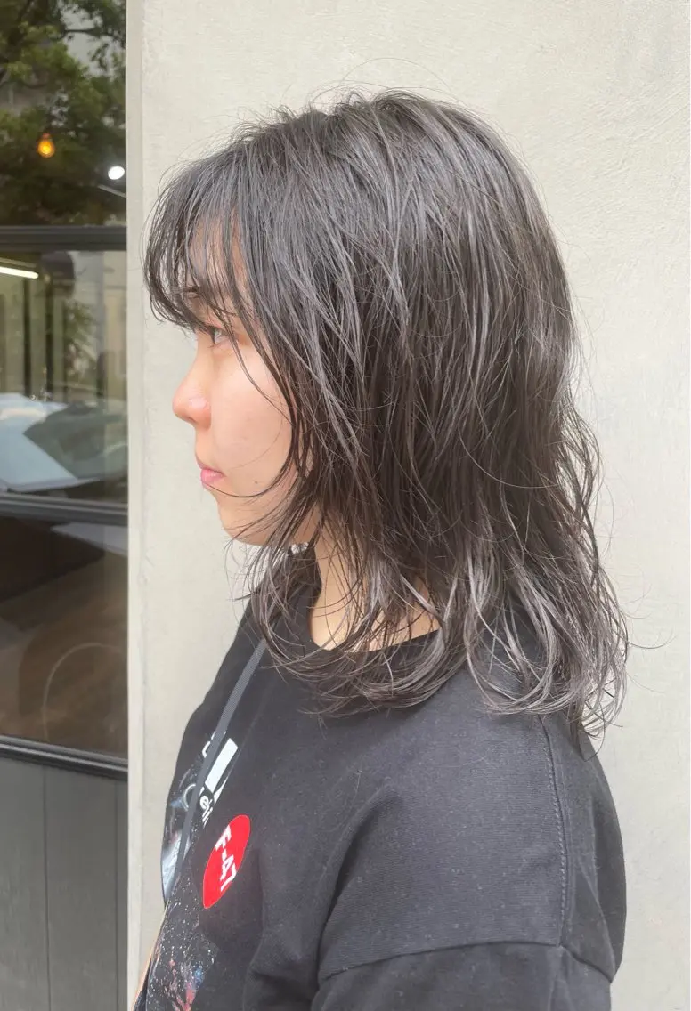 ミディアム パーマ すみとも るなのヘアスタイル
