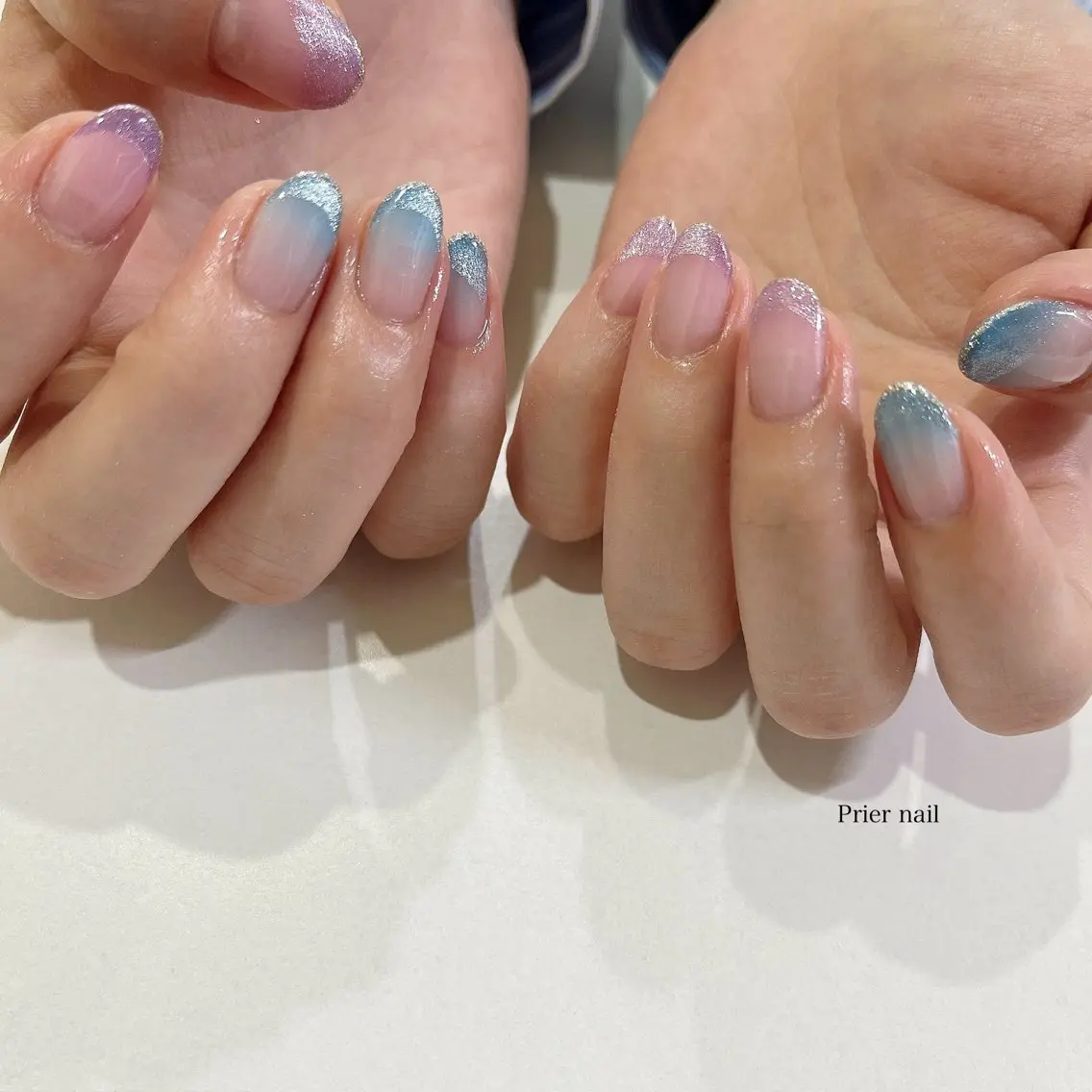 ネイル フレンチネイル マグネットネイル マグネットフレンチ Prier nailのネイルデザイン