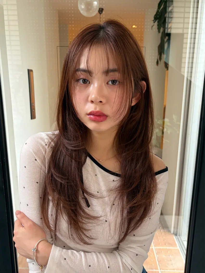 ロング るな/暖色、 ベージュカラー🎀のヘアスタイル